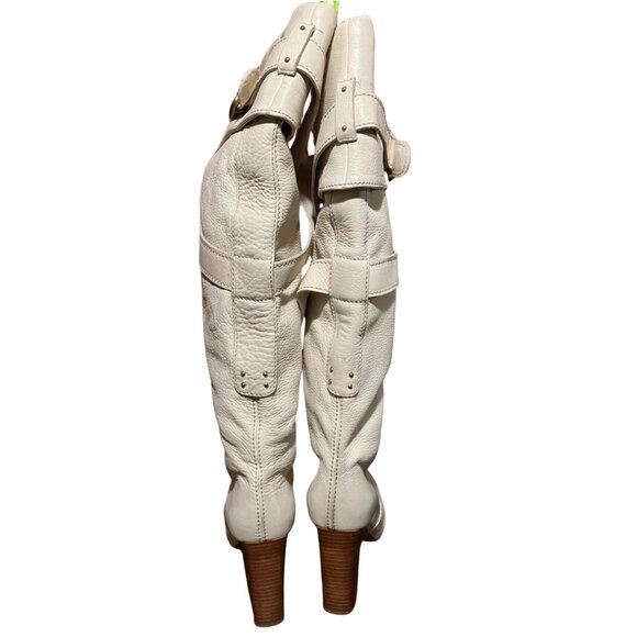 Chloé Boots Rare Wrap Strap Buckle Cream Leather Knee-High – size 39 - Picture 10 of 13